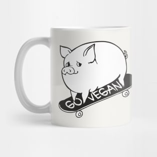 Skateboarding Vegan Pig Mug